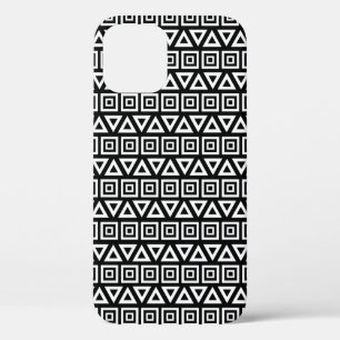 Case-Mate iPhone Case Aztec Triangles+Motif Carré blanc sur noir