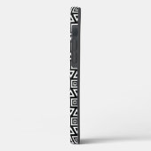 Coques Case-Mate iPhone Aztec Triangles+Motif Carré blanc sur noir (Verso / Gauche)
