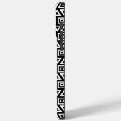 Coques Case-Mate iPhone Aztec Triangles+Motif Carré blanc sur noir (Verso / Gauche)
