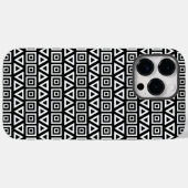 Coques Case-Mate iPhone Aztec Triangles+Motif Carré blanc sur noir (Verso (horizontal))