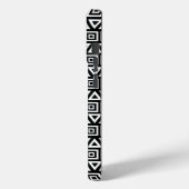 Coques Case-Mate iPhone Aztec Triangles+Motif Carré blanc sur noir (Verso / Gauche)