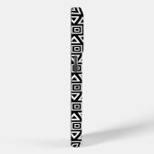 Coques Case-Mate iPhone Aztec Triangles+Motif Carré blanc sur noir (Verso / Droite)