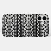 Coques Case-Mate iPhone Aztec Triangles+Motif Carré blanc sur noir (Verso (horizontal))