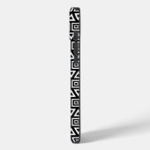 Coques Case-Mate iPhone Aztec Triangles+Motif Carré blanc sur noir (Verso / Gauche)