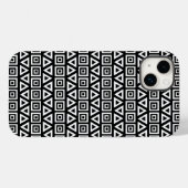 Coques Case-Mate iPhone Aztec Triangles+Motif Carré blanc sur noir (Verso (horizontal))