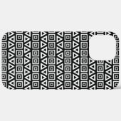 Coques Case-Mate iPhone Aztec Triangles+Motif Carré blanc sur noir (Verso / Droite)