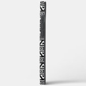 Coques Case-Mate iPhone Aztec Triangles+Motif Carré blanc sur noir (Verso / Gauche)