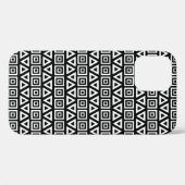 Coques Case-Mate iPhone Aztec Triangles+Motif Carré blanc sur noir (Verso (horizontal))