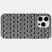 Coques Case-Mate iPhone Aztec Triangles+Motif Carré blanc sur noir (Verso (horizontal))