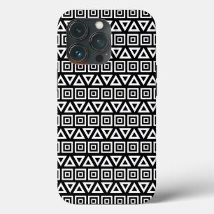 Case-Mate iPhone Case Aztec Triangles+Motif Carré blanc sur noir
