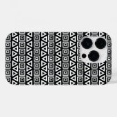 Coques Case-Mate iPhone Aztec Triangles+Motif Carré blanc sur noir (Verso (horizontal))