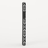 Coques Case-Mate iPhone Aztec Triangles+Motif Carré blanc sur noir (Dos/Droite)