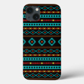 Coques Case-Mate iPhone Aztec Turquoise Rouges Jaune Noir Mixte Motifs Mot (Verso)