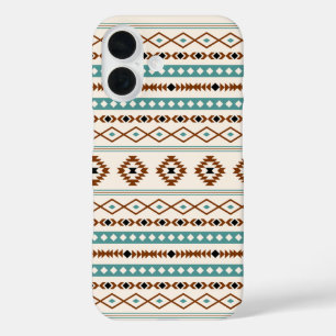 Coques iPhone 16 Aztec Turquoise Terracotta Crème Noire Mixte Motif