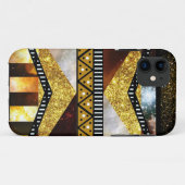 Coques Case-Mate iPhone Aztèque d'or chic de galaxie de parties (Dos (Horizontal))