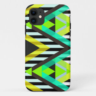 Coques Pour iPhone Aztèque jaune de bruit de zigzag
