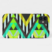 Coques Case-Mate iPhone Aztèque jaune de bruit de zigzag (Dos (Horizontal))