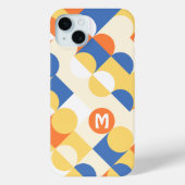 Coques Case-Mate iPhone Azure Blue Sunny Yellow MidCentury Cercles Motif (Verso)