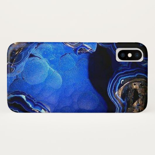 Coques Case-Mate iPhone Azurite Blue Sapphire Cobalt Gemstone (Dos (Horizontal))