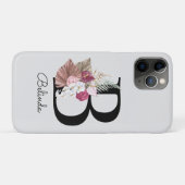 Coques Case-Mate iPhone B Initial Moderne Rose Bohème Féminin Floral (Dos (Horizontal))