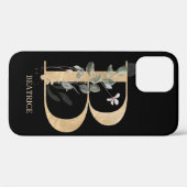 Coques Case-Mate iPhone B Monogramme Floral Personnalisé (Verso (horizontal))