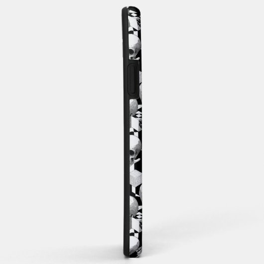 Coques Case-Mate iPhone B/W Crâne Optique Motif Gothique Illusion Cube (Dos/Droite)