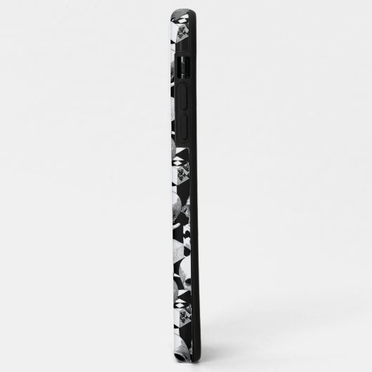 Coques Case-Mate iPhone B/W Crâne Optique Motif Gothique Illusion Cube (Dos/Gauche)