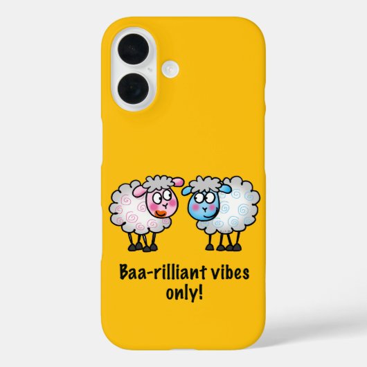 Coques Case-Mate iPhone Baa-rilliant - Paire de moutons de dessin animé mi (Verso)
