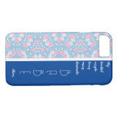 Coques Case-Mate iPhone BABE Blue Hearts Motif modifiable (Dos (Horizontal))