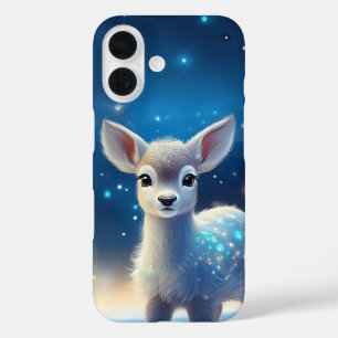 Coques iPhone 16 Baby Reindeer Starry Snowy Paysage