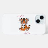 Coques Case-Mate iPhone 🐯Baby Tiger Art with Pink Butterflies - (Verso (horizontal))