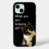 Coques Case-Mate iPhone Badass Chat "Que cherchez-vous ?" (Verso)