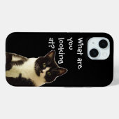 Coques Case-Mate iPhone Badass Chat "Que cherchez-vous ?" (Verso (horizontal))