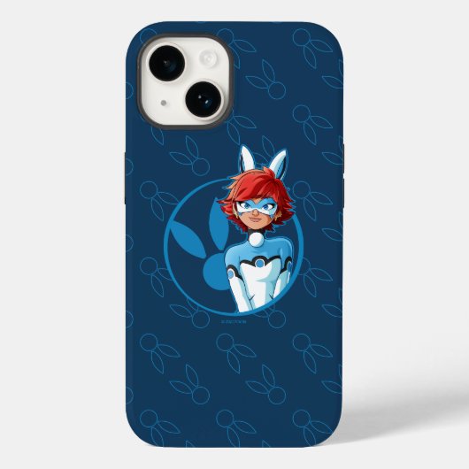 Coques Case-Mate iPhone Badge Bleu Bunnyx (Verso)