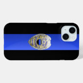 Coques Case-Mate iPhone Badge de police de Brothers Keeper - Ligne bleue m (Verso (horizontal))
