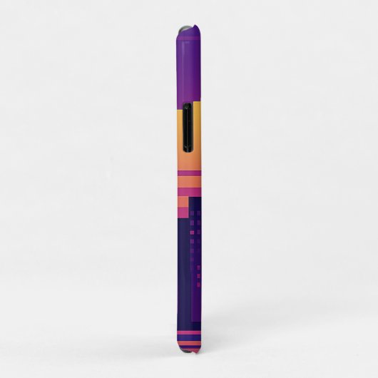 Coques Case-Mate iPhone badge de ville de néon 8 bits (Dos/Droite)