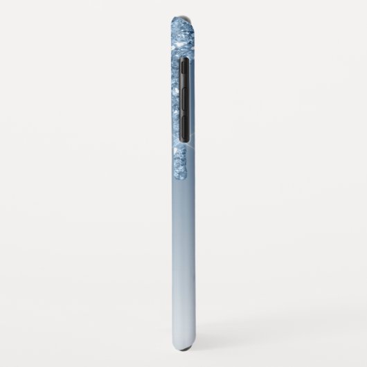 Coques Case-Mate iPhone Bague bleue | Monogramme Parties scintillant étinc (Dos/Gauche)