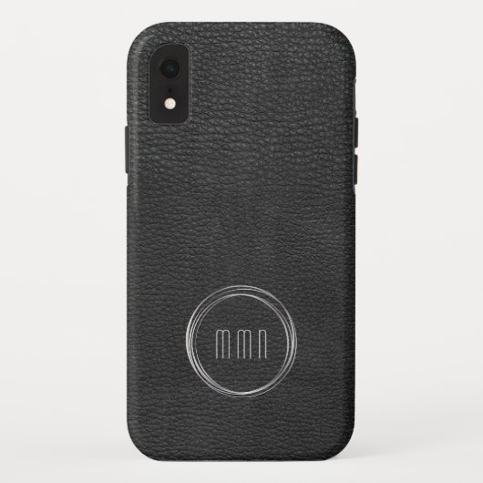 Coques Case-Mate iPhone Bague en cuir noir minime (Dos)