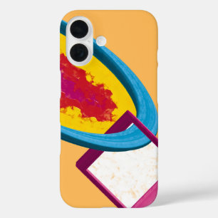 Coques iPhone 16 Bague et carré de cosmos abstrait vibrant – Modern