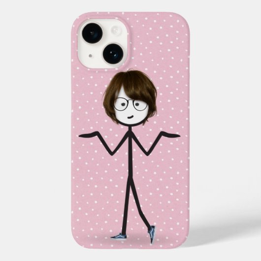 Coques Case-Mate iPhone Baguette Figure Girl avec cheveux foncés (Verso)