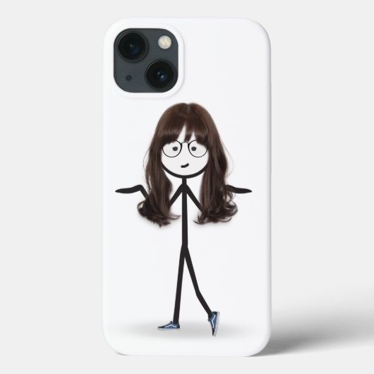 Coques Case-Mate iPhone Baguette Figure Girl avec cheveux foncés (Verso)