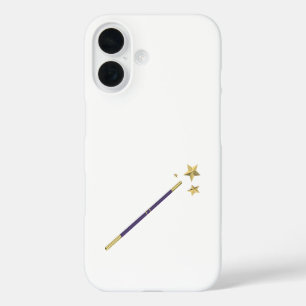 Coques iPhone 16 Baguette magique violette avec trois étoiles d'or