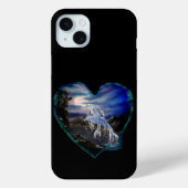 Coques Case-Mate iPhone Baie à la nuit, Amour Dauphin (Verso)