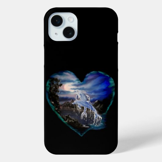 Coques Case-Mate iPhone Baie à la nuit, Amour Dauphin (Verso)