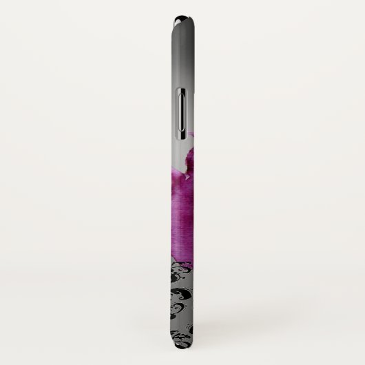 Coques Case-Mate iPhone BAIES, BAIES DAMASK MONOGRAM rose, blanc noir (Dos/Droite)