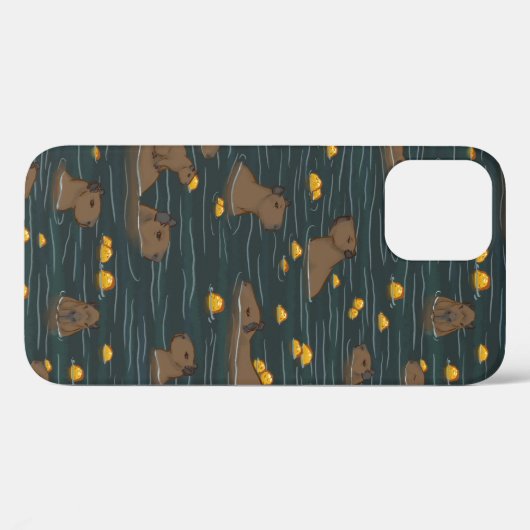 Coques Case-Mate iPhone Bain chaud Capybara avec Yuzu Fruit (Verso (horizontal))