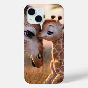 Coque Pour iPhone 15 Baiser de Giraffe adorable : Bond bébé et maman