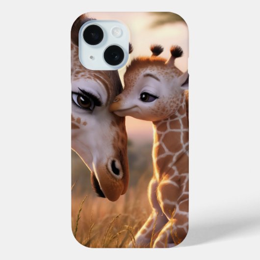 Coques Case-Mate iPhone Baiser de Giraffe adorable : Bond bébé et maman (Verso)