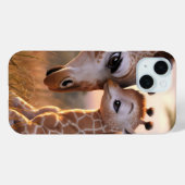Coques Case-Mate iPhone Baiser de Giraffe adorable : Bond bébé et maman (Verso (horizontal))
