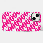 Coques Case-Mate iPhone Baisers rose blanc mignon motif cravate (Verso (horizontal))